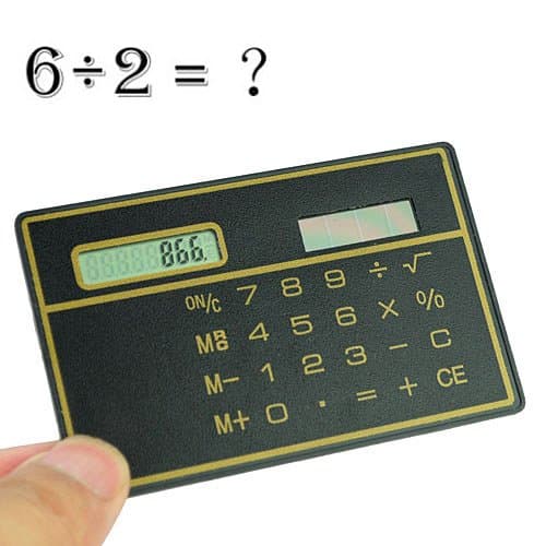 Mini Slim Credit Card Solar Power Pocket Calculator - Random Color