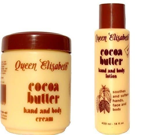 Queen Elizabeth Cocoa Butter Hand & Body Cream Plus Cocoa Butter Lotion (2 Products 1 Price) 400 Milliliters