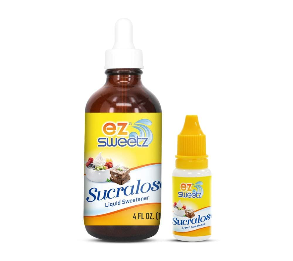 EZ-Sweetz Concentrated Liquid Sucralose Sweetener, 4OZ/120mL (2900 Servings) | One Free Travel Size Bottle 0.5OZ/15mL (360 Servings)