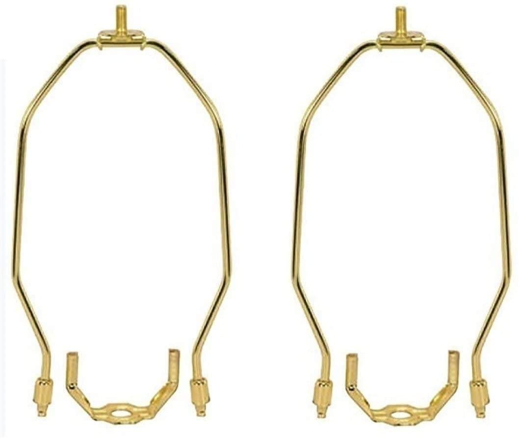 DYSMIOLighting 6 Inch Heavy Duty Lamp Harp Fitter for Lamp Shades Polished Brass Finish Pack of 2