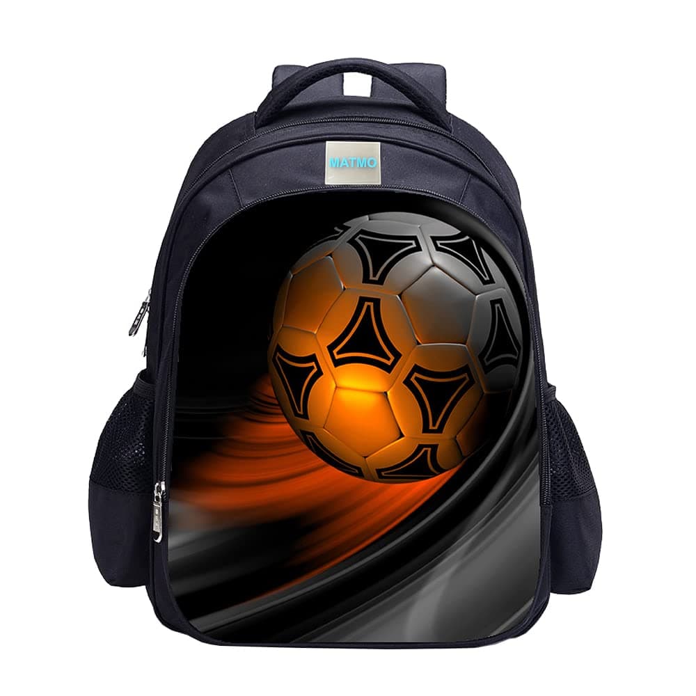 MATMO Soccer Backpack for Boys, Soccer Print Backpack Cool Football Pattern School Bag