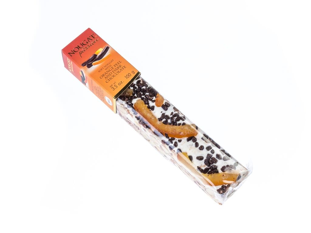 Quaranta Torrone Soft Nougat Bar Dark Chocolate and Orange Peel 100g