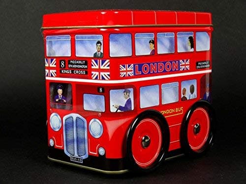 Chocolates in “Double - Decker Bus" - Milk Chocolate in London Red Route Master Bus Tin with Wheels