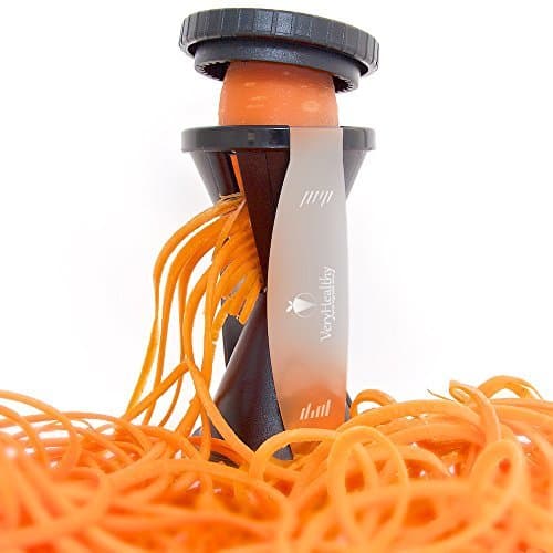 The Very Healthy Spiral Slicer, Vegetable Spiralizer, Zucchini Pasta Noodle Spaghetti Maker (Black)