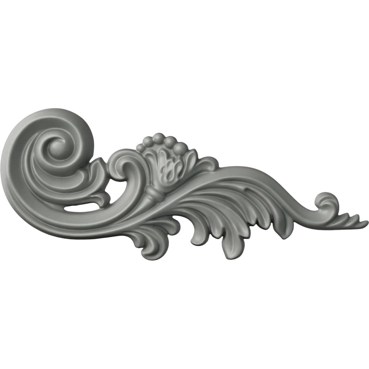 Ekena Millwork ONL12X05X01ME-R Medway Scroll, RightUrethane Onlays, 11 7/8"W x 4 7/8"H x 7/8"P, Primed