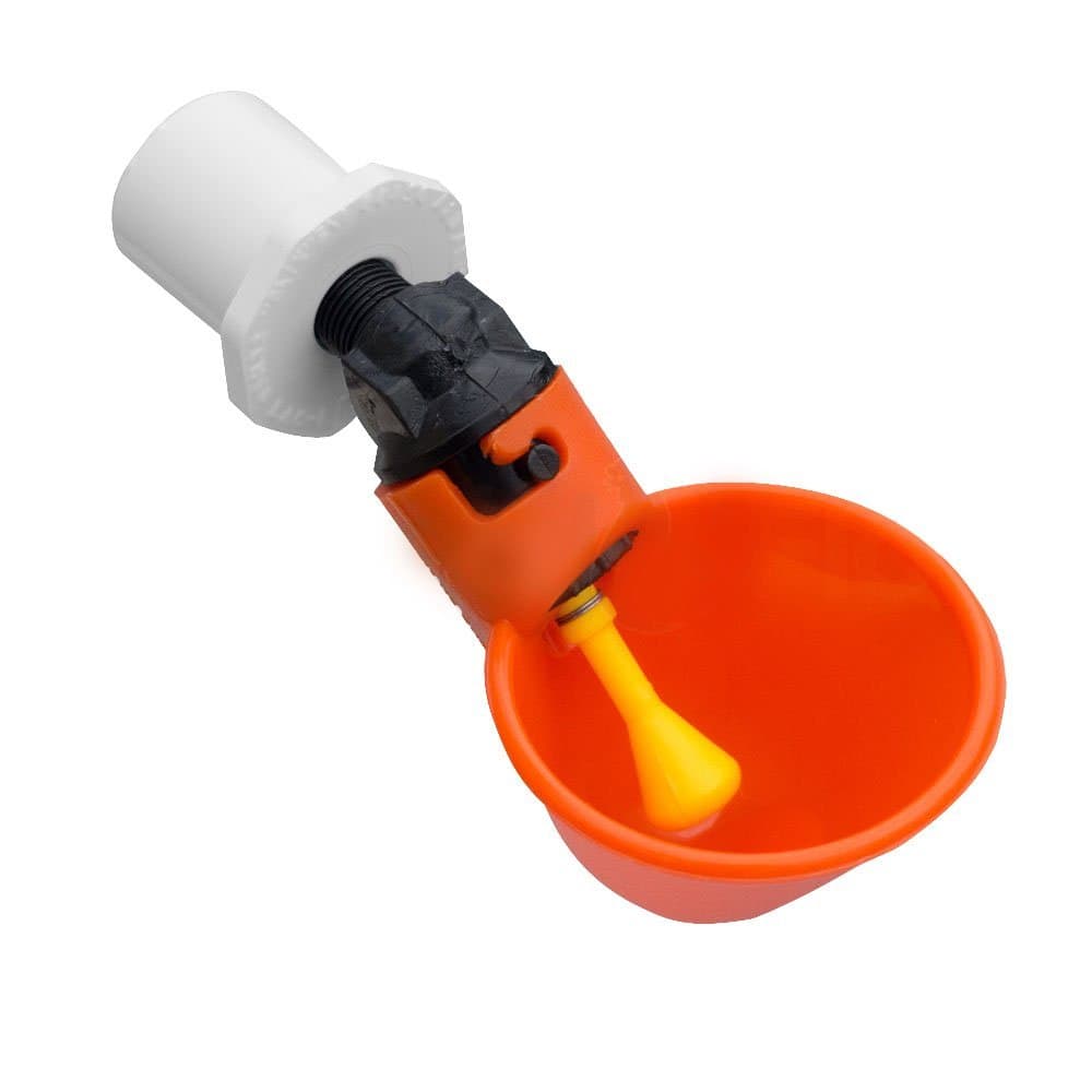 BYF Poultry Water Drinking Cups + Bushings - Chicken Hen Automatic Drinkers 10 Pack