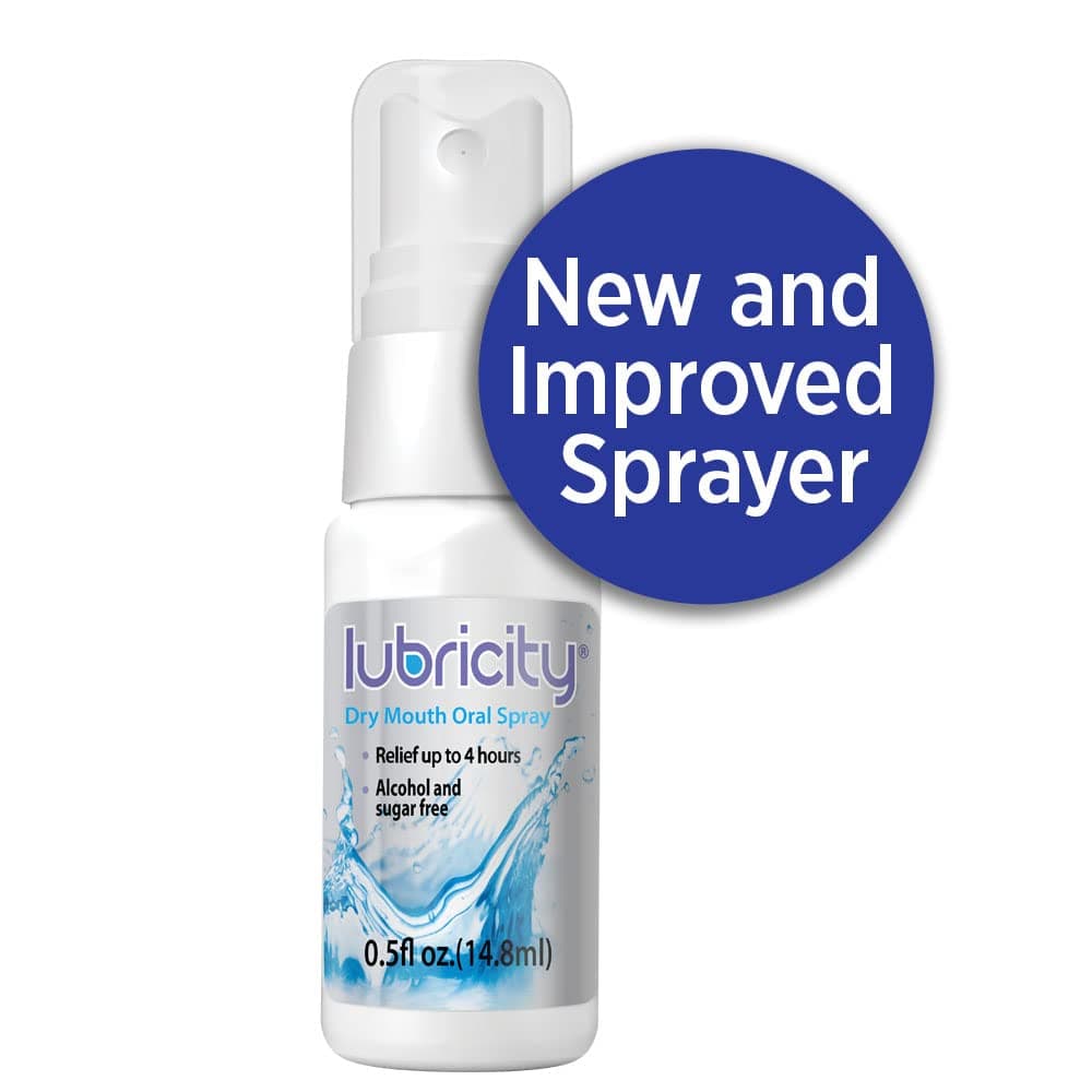 Lubricity Dry Mouth Oral Spray for Symptomatic Relief of Dry Mouth, Flavorless - .5 oz, Travel Size