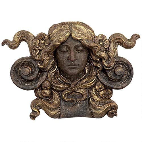 Design Toscano Art Nouveau Female Mascaron Architectural Wall Pocket Sculpture