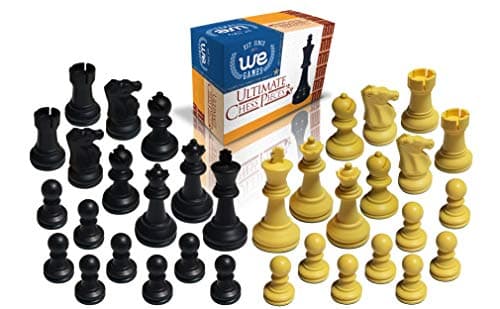 WE Games Ultimate Tournament Staunton Chessmen with 3.75 Inch King & Triple Weight over 3.9 lbs (Renewed)