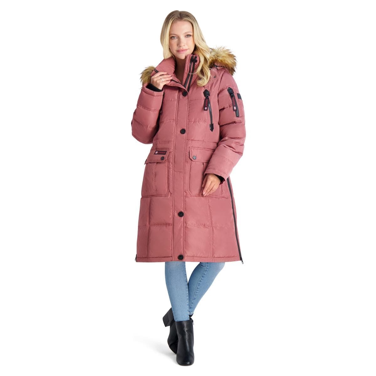 CANADA WEATHER GEARPuffer Coat for Women- Long Faux Fur Insulated Winter Jacket