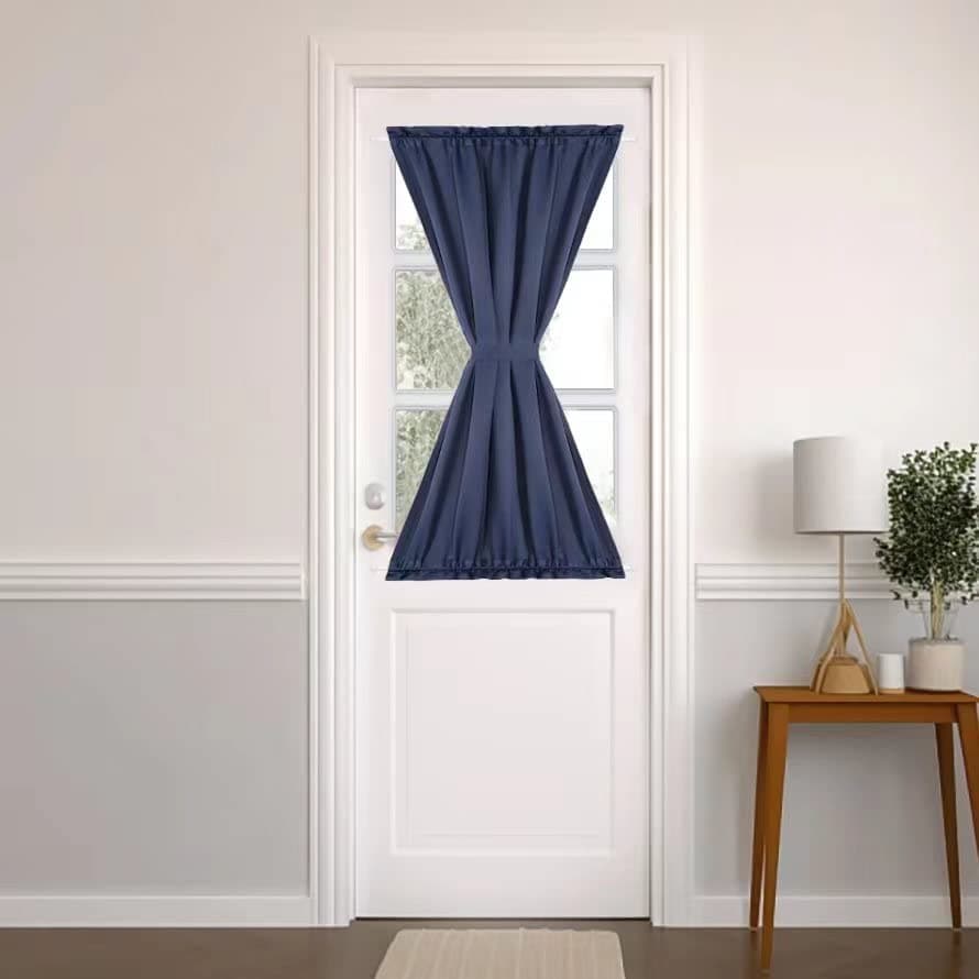 PANOVOUSSmall Door Window Curtains for Front Door Christmas, Blackout French Door Curtain Panel for Privacy,Top and Botton Rod Pocket Door Curtain 1 Panel 25x40 Inch Navy