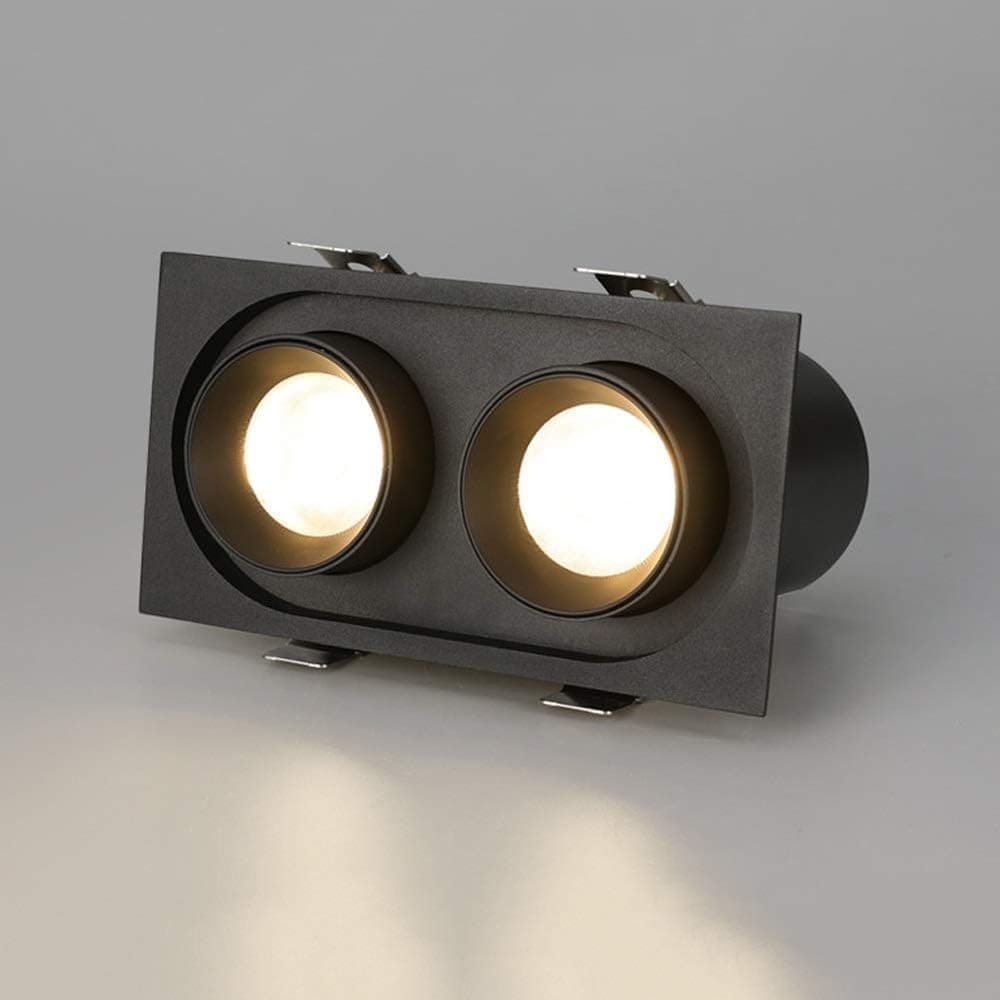 Modern 2 Way 12W Square LED Ceiling Spotlight Embedded Angle Adjustable Spot Lamps Recessed 3000/4000K Aluminum Accent Lamps Nergy Saving Wall Lights for Home Entrance Aisle Outdoor Li ( Color : Nero