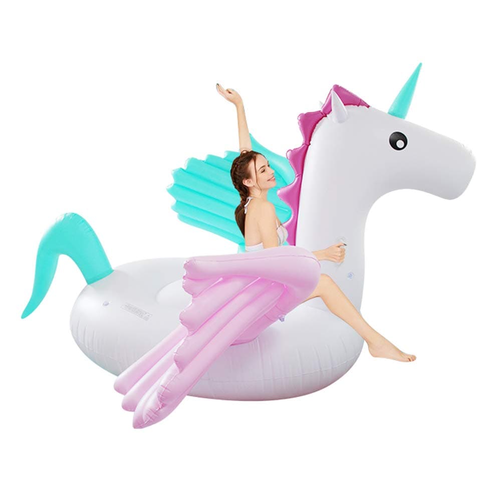 Wonderful ltd. Giant Unicorn Inflatable Pool Float, 98inX98 X 51 Pool Float Ride On, Candy Pegasus Unicorn Inflatable Island, Fun Beach Floaties, Party Toys, Summer Pool Raft Lounge for Adults & Kids