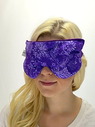 Hot Pockets- Lavender Eye Mask - Sleep Mask - Eye Pillow - Tension Headache Relief - Headache/Migraine Relief (Purple Flowers)