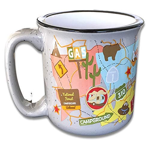 Ceramic Coffee Mug - 15 oz Retro Inspired Camping Mug - for Hot & Cold Drinks - Works as a Tea, Soup, & Coffee Mug - Stylish, Versatile, & Microwaveable Camping Coffee Mugs by Camp Casual