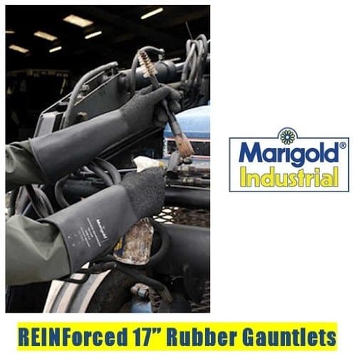 MARIGOLD EMPEROR ME104 REINFORCED - 17 INCH RUBBER GLOVES GAUNTLETS