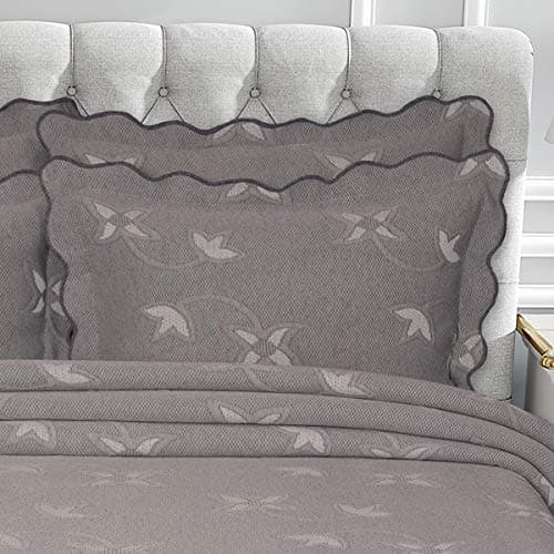 Elainer Home Living Julia Quilted Pillow Sham, Grey