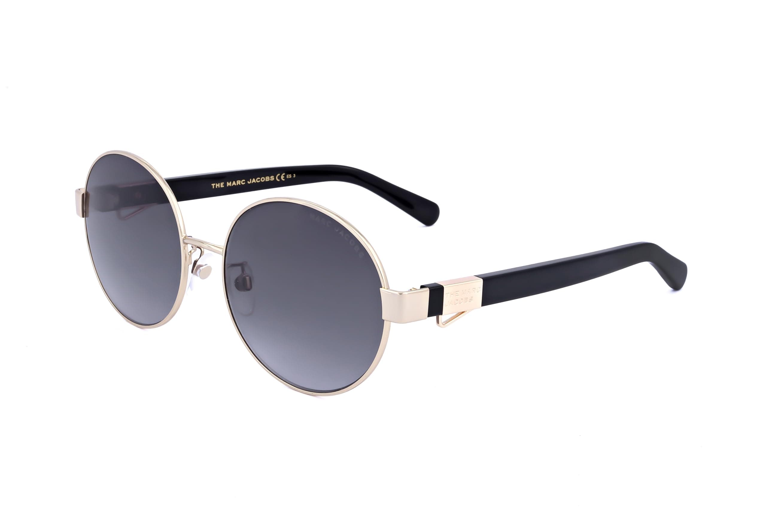 Marc Jacobs Women's Marc 497/G/S Oval Sunglasses, Gold/Gray Shaded, 56mm, 17mm, 56 mm