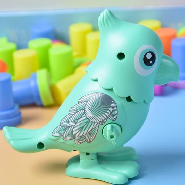 FDWG Colourful Funny Key Operated Wind Up Jumping Parrot Toy Friction Powered Toy Rattle (Multicolor)