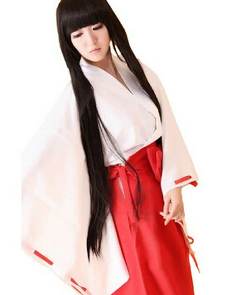 Galaxia Anime Inuyasha Kikyo Miko Witch Costume Cosplay Clothes