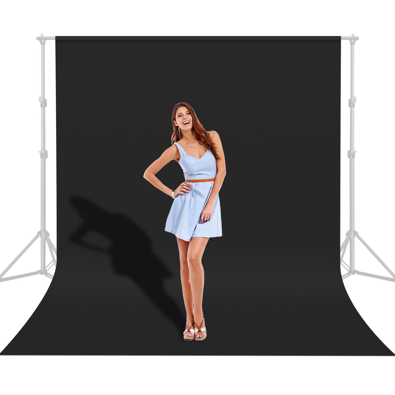 UTEBIT Black Backdrop 10x10FT, Black Photo Backdrops for Photoshoot, Chromakey Polyester Fabric Pure Black Photo Backdrop Curtain for Portrait Photoshoot Party Photography Video (Backdrop Only)