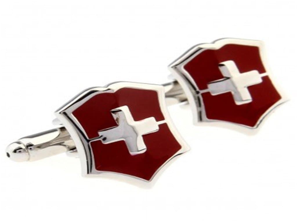 Casoty Jewelry Swiss Army Knife Marks for Male and Female French Shirt Cufflinks
