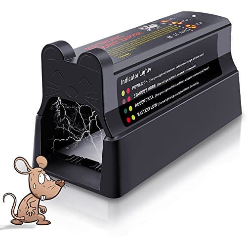 Electronic Rat Trap, Rodent Mouse Traps Large, High Voltage Rodent Efficiently and Quietly to Eliminate Rats, Mice and Squirrels, Powerful Mouse Trap for Serious Pest Control [Upgraded]