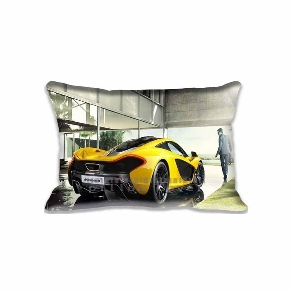 Custom Design 2014 McLaren P1 Luxury Car Pillow Cases Zippered , Standard Queen Size Cars Pillowcase - 20X30inch Supercars Cushion Covers Two Size Print