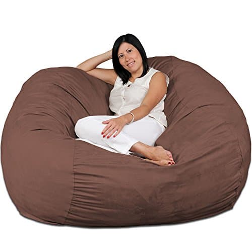 FUGU Large Bean Bag Chair, Premium Foam Filled 5 XL, Protective Liner Plus Removable Machine Wash Earth Cover