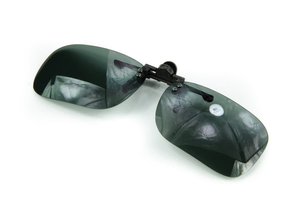 OpsalesPolarized Black Metal Clip On Flip Up Grey / Gray Sunglass Lenses, Deep Rectangle, 56mm Wide X 31mm High