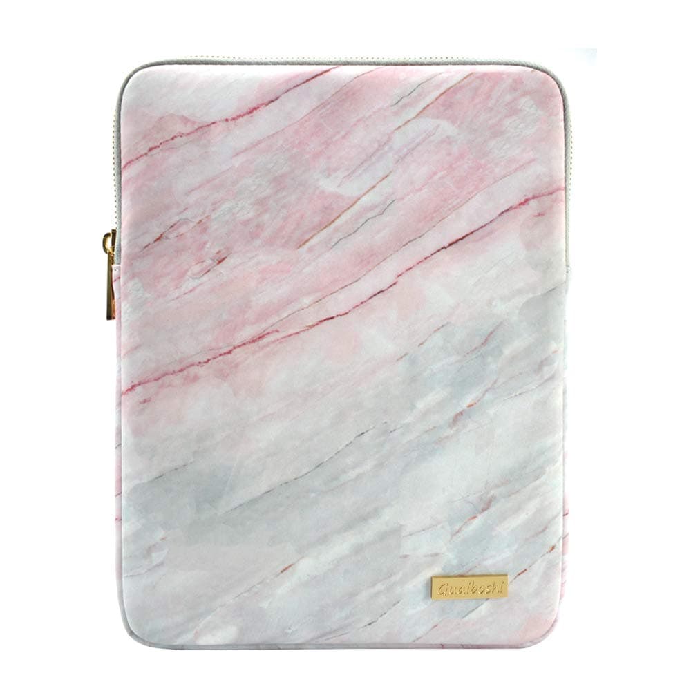 10 Inch Tablet Sleeve Case Fits iPad Pro 11 2018, iPad 10.2 2019, iPad Air 3 10.5", iPad 9.7, iPad Pro 10.5, Galaxy Tab 10.1", Protective PU Leather Tablet Pouch Bag,Pink Marble