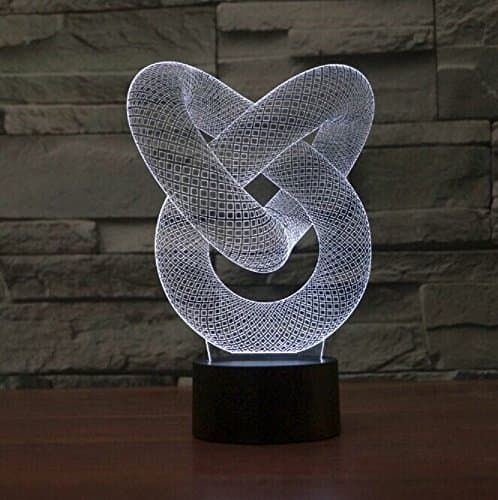 SUAVER RGB 3D 7-Color Gradual Changing LED Touch Switch Visualization Illusion Atmosphere Light Desklamp Nightlight Home Decoration Household Lights