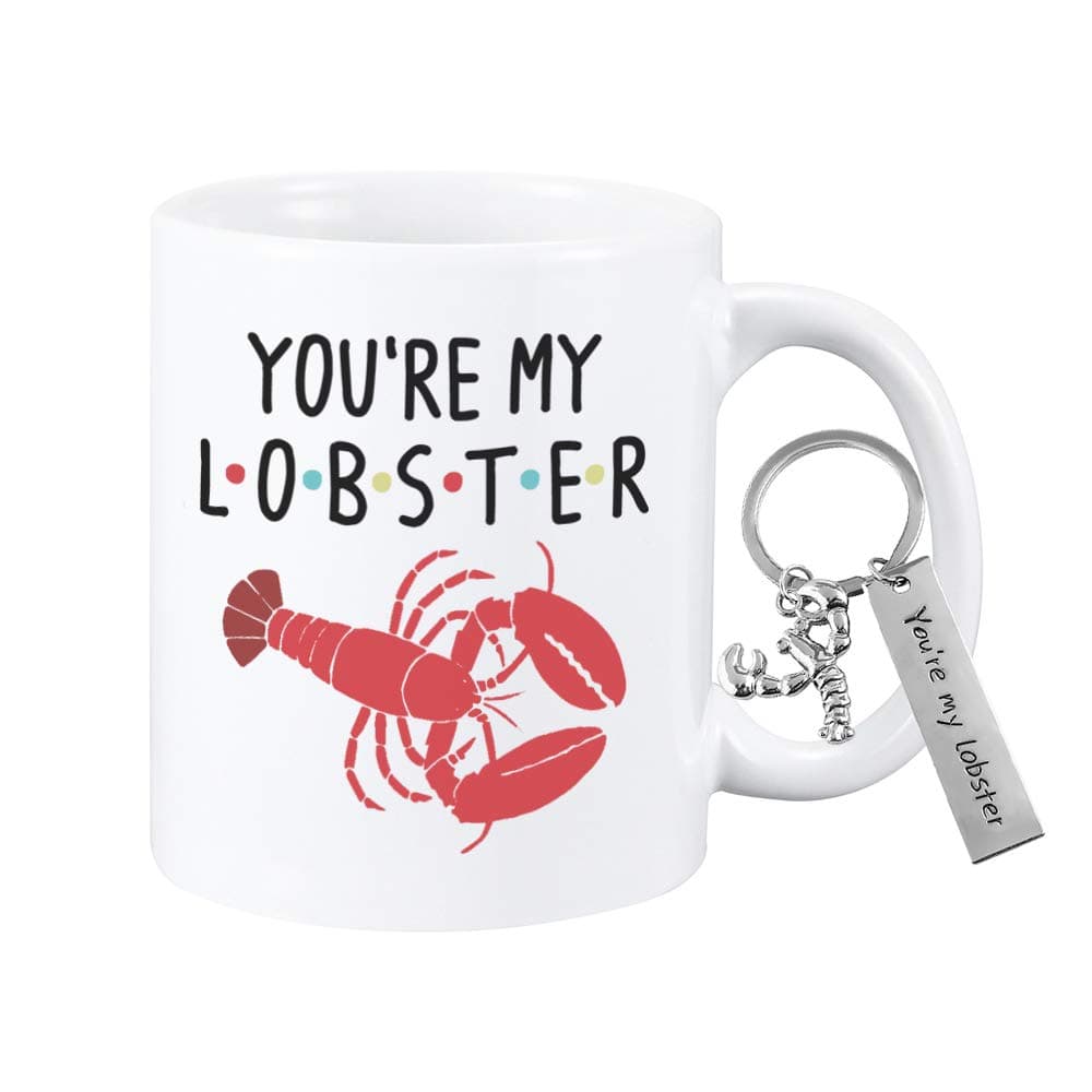 FVLFIL You are my lobster Mug Valentine's Day Mug for Girlfriend Boyfriend Gift - 11oz Friends TV Inspired Double-Sided Coffee Tea Mug
