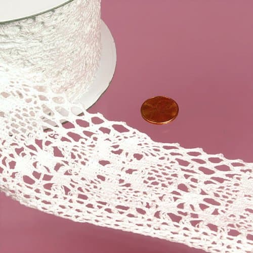Aurora White Cotton Lace Trim, 2-3/4" X 10yd