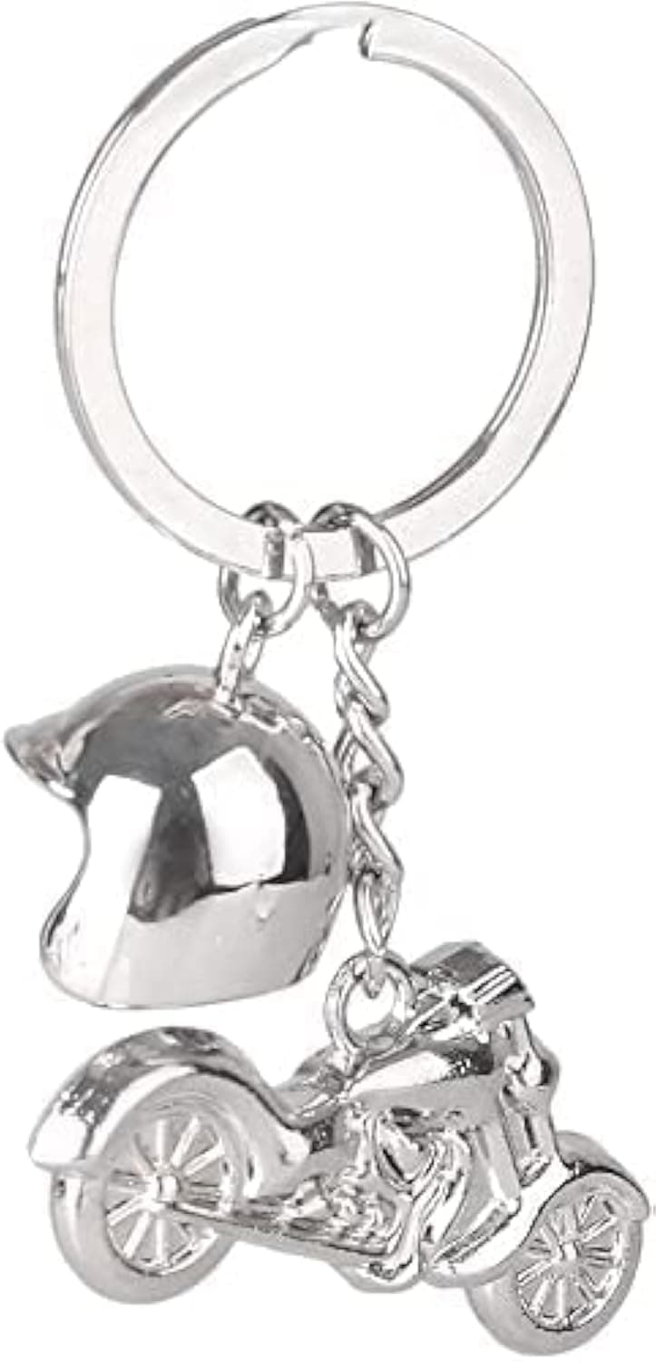 3D Metal Keyring Motorcycle Helmet Key Rings Motor Keychain Metal Key Chain，3D Metal Motor Bike Gift for Men and Women