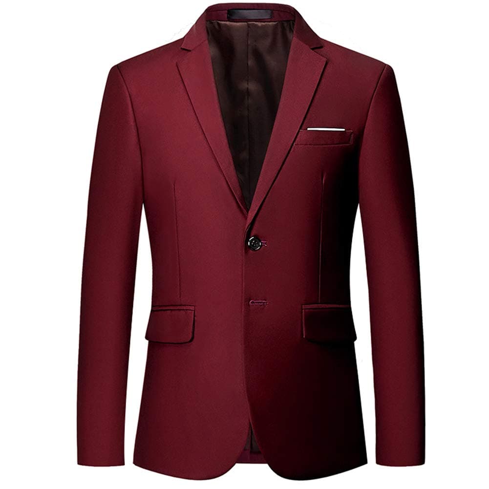 Mens Slim Fit Blazer 2 Button Lightweight Sport Coat Jacket for Wedding Prom Party Dinner