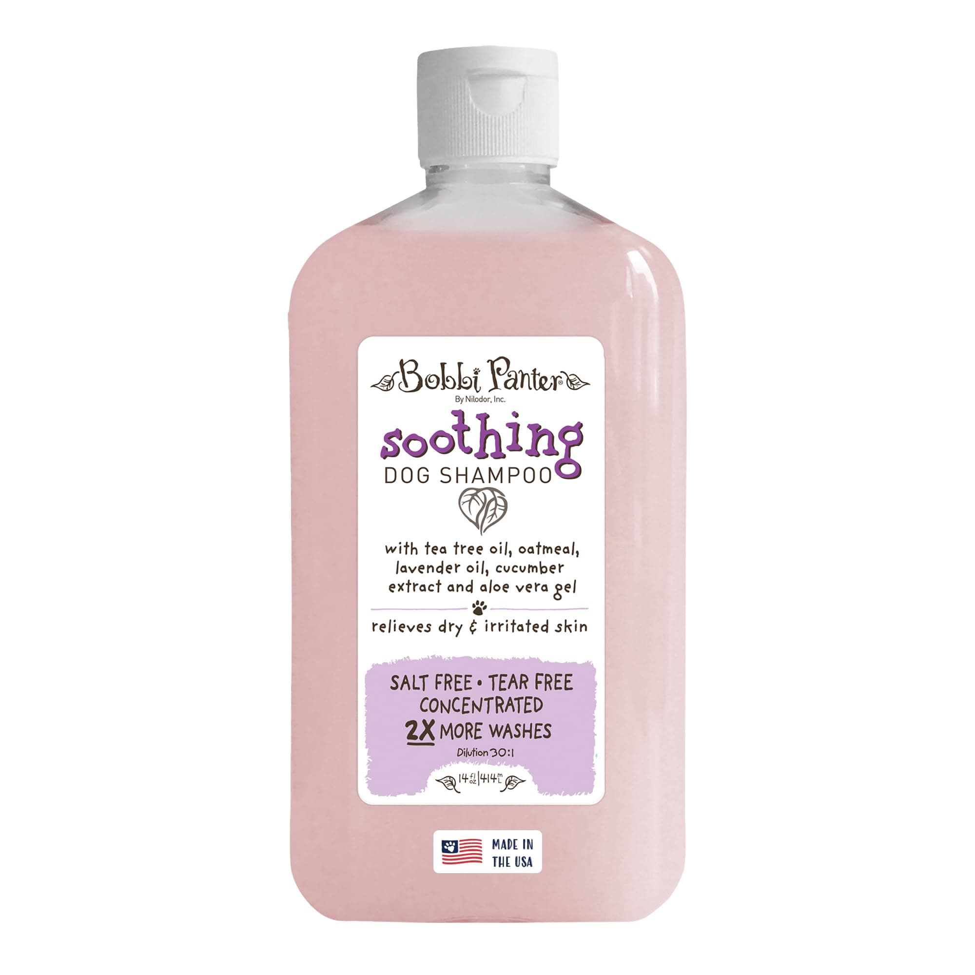 Soothing Dog Shampoo, Heals & Soothes Irritated Skin, Lavender Scent - 30:1 Concentrated Formula, Made in The USA, Trusted by Professional Groomers, 14 oz.