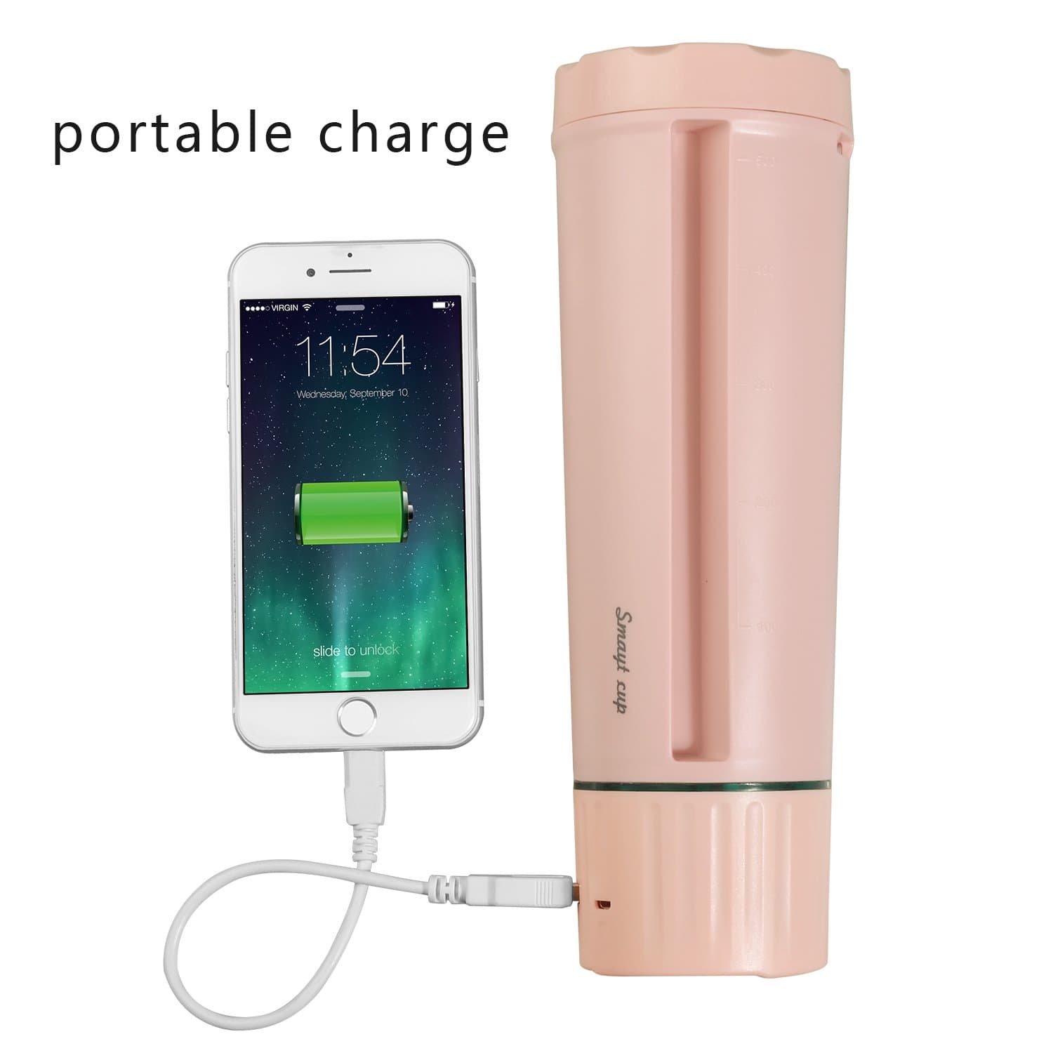 VOSON Smart Cup Water Bottle 570Ml for Self Photo Taking,Bluetooth Speaker,Phone Holder, Phone Charger