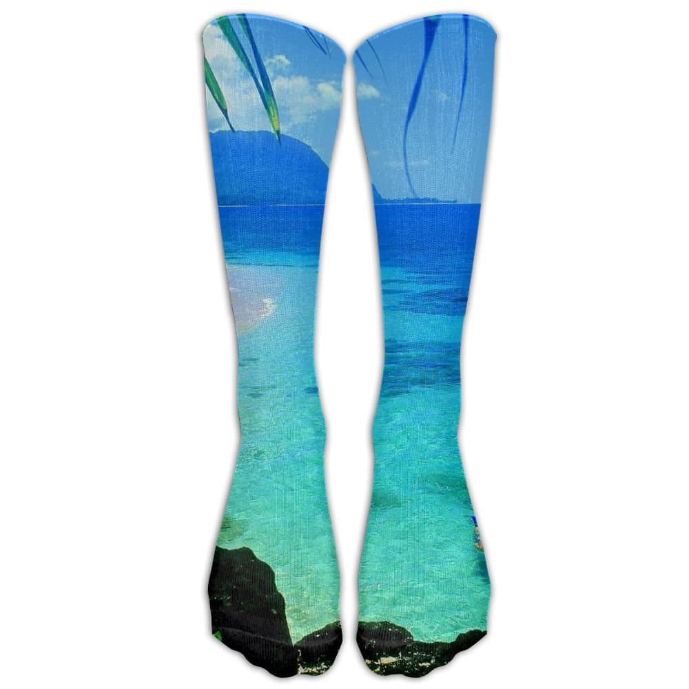 Most Fashion Maker Perfect Gifts - Hawaii Tropical Island Sea Blue Print Stockings Breathable Hiking Socks Sports Socks For Women Teens Girls Unisex