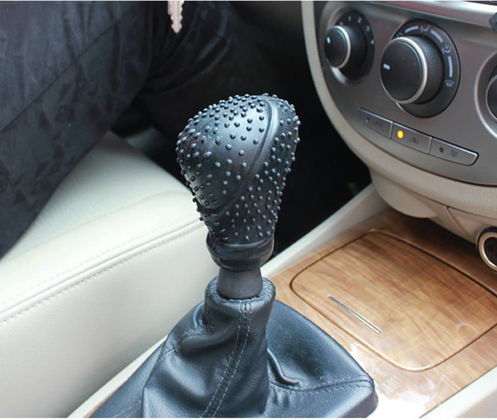 Title: Universal Car Shift Knob Cover Car Auto Silicone Gear Shift Knob Cover Manual Automatic Non-slip Lever Shifter Knobs Case Protector Cover Boots (Black)