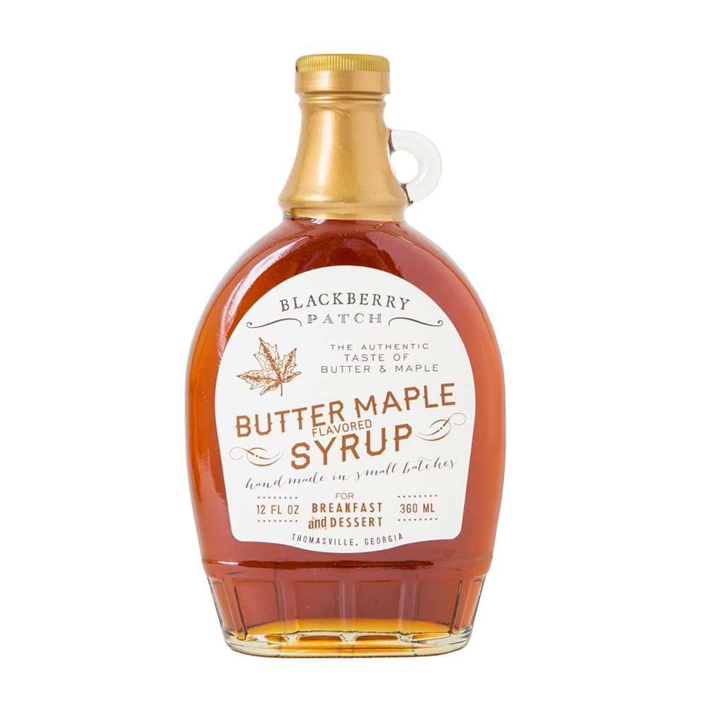 Butter Maple Classic Syrup - Blackberry Patch Syrups 12 oz Bottle – Small Batch & Handmade in Georgia, Perfect on Pancakes, Waffles & French Toast, Great Dessert Topping