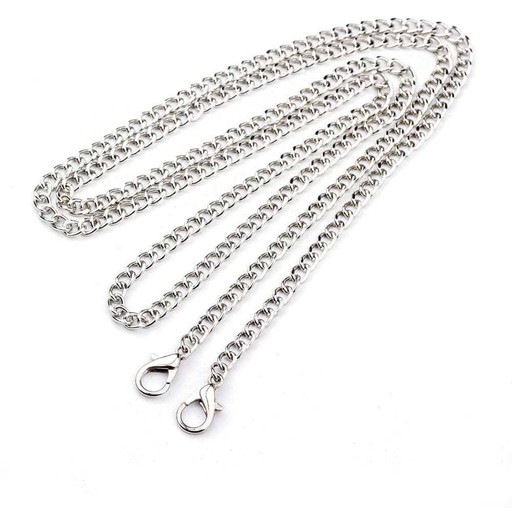 Lulupaxton Wallet Purse Bag Silver Chain Replacement Strap for Handbags Crossbody Leather Shoulder Bag Clutch Accessories with Metal Clasps,Women