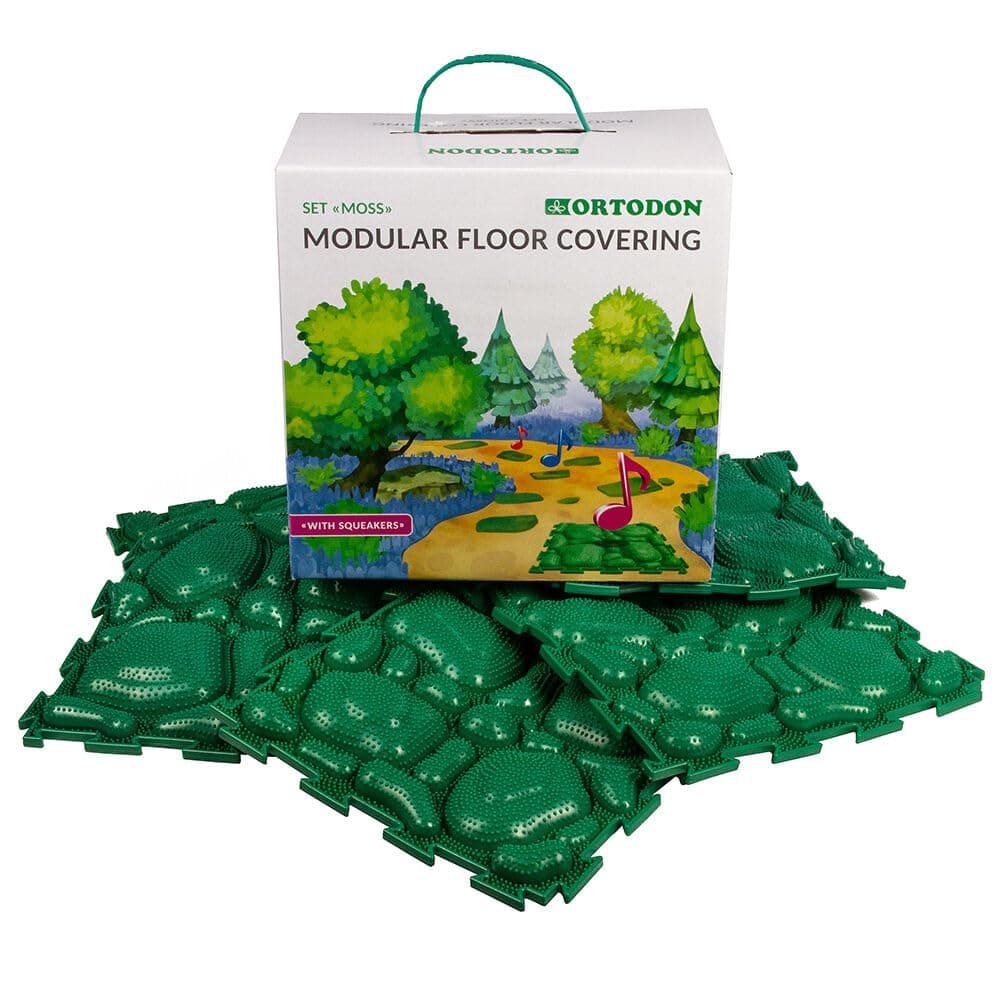 Moss Modular Sensory Massage Game Mats for Kids - Orthopedic Puzzle Mats 25x25 cm