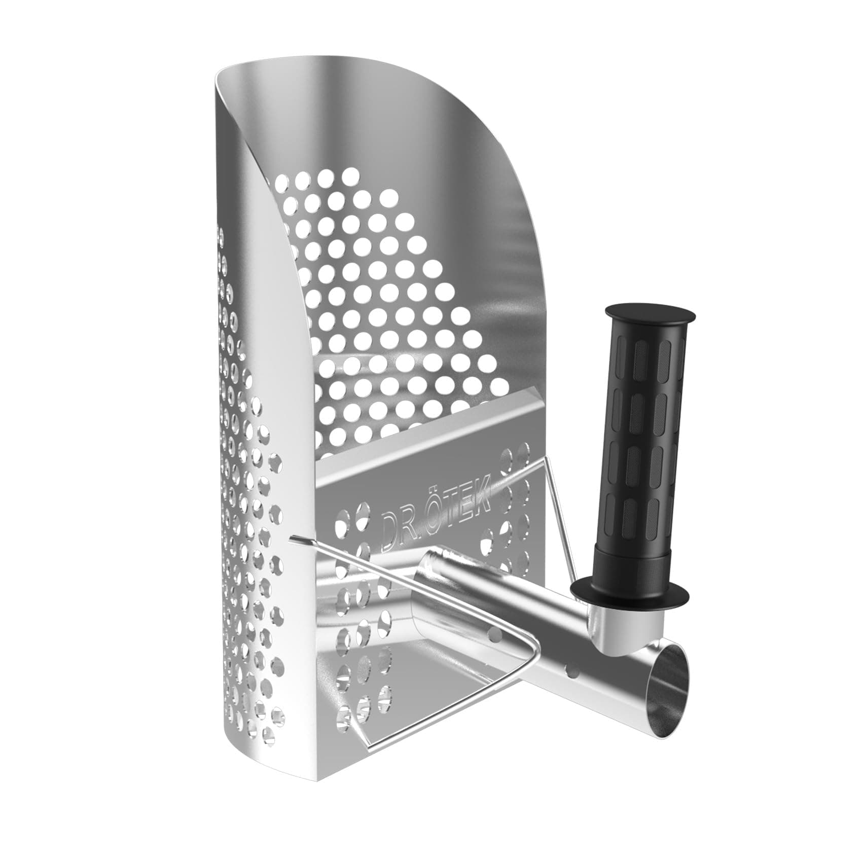 DR.ÖTEK Sand Scoop for Metal Detecting - Heavy Duty Stainless Steel Beach Shovel with Sifter Holes & Anti-Rust Coating - Essential Digging Tool for Treasure Hunting, Gold Prospecting & Beach Combing