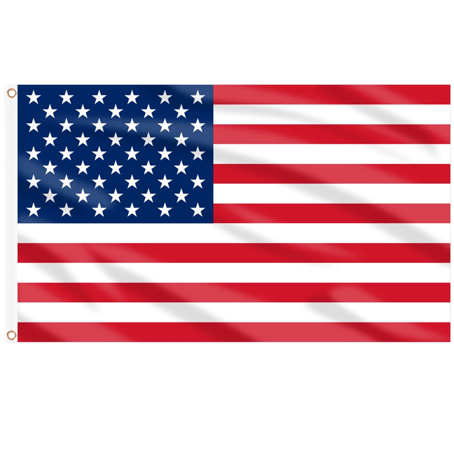AhfuLife American USA Flag 5ft x 3ft for 4th July Decorations, 2pcs Large America Flags - Double Side with Brass Eyelets for Memorial Day Independence Day Veterans Day Party Decorations