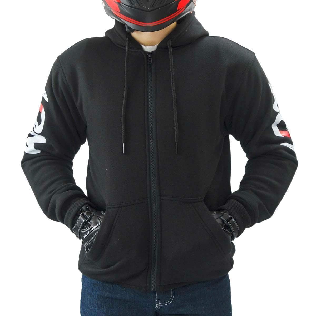 LDM Street-R Kevlar Armoured Motorcycle Hoodie DuPontTM Kevlar® lined CE Armoured Black Small