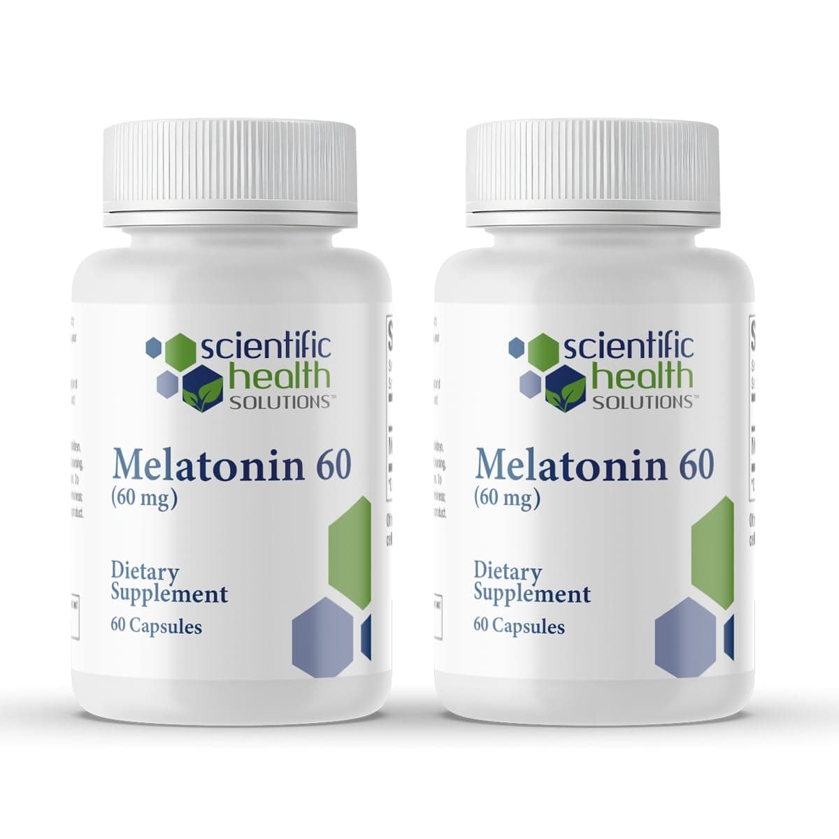 Melatonin 60mg | High Dosage Melatonin in Easy-to-Swallow Capsules | Vegan, Non-GMO & Gluten-Free | US-Made Extra Strength Melatonins (2-Pack)