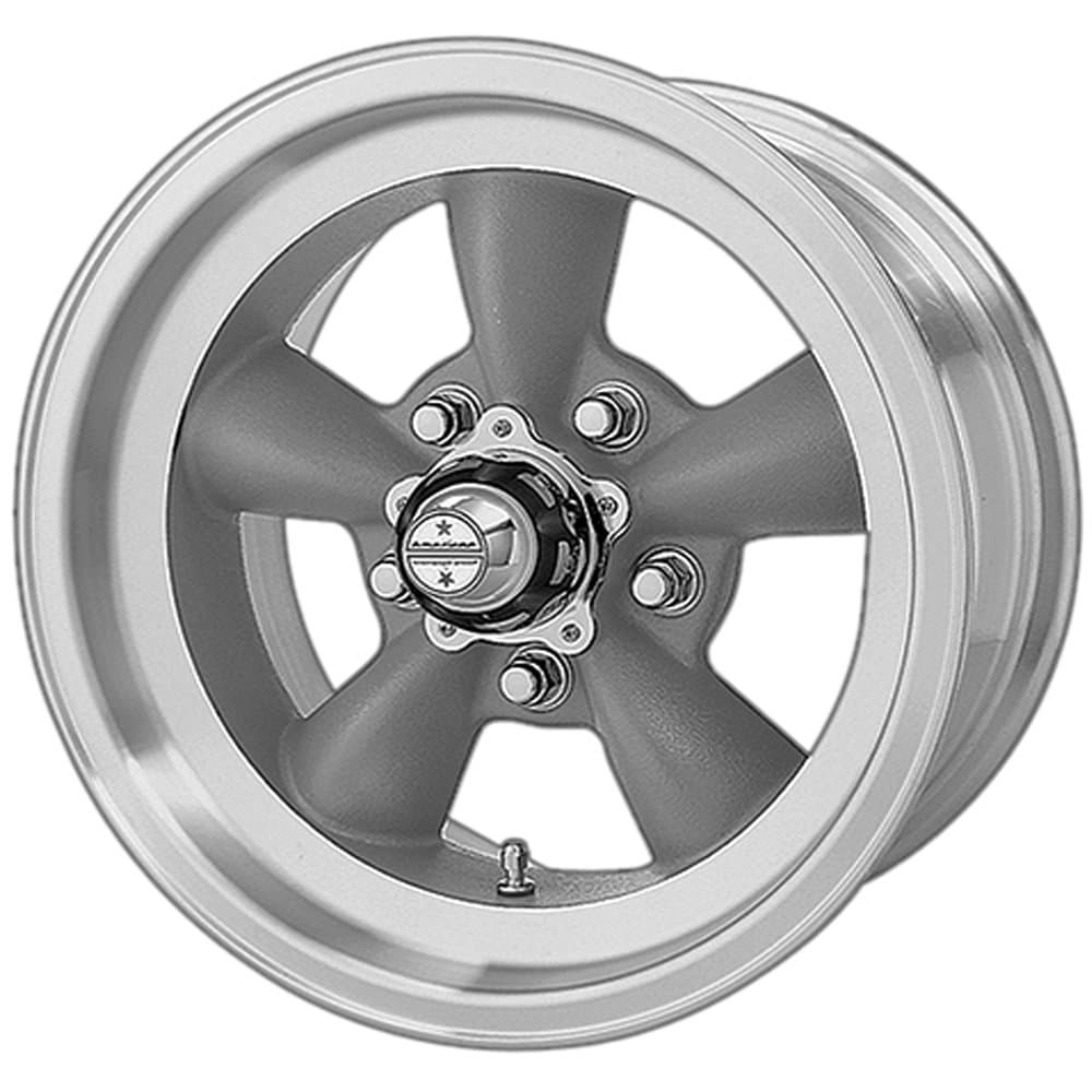 American Racing Vintage VN105 TORQ THRUST D 15X7 5X4.5 3.76 -6mm TORQ THRUST GRAY MACHINED LIP - VN1055765