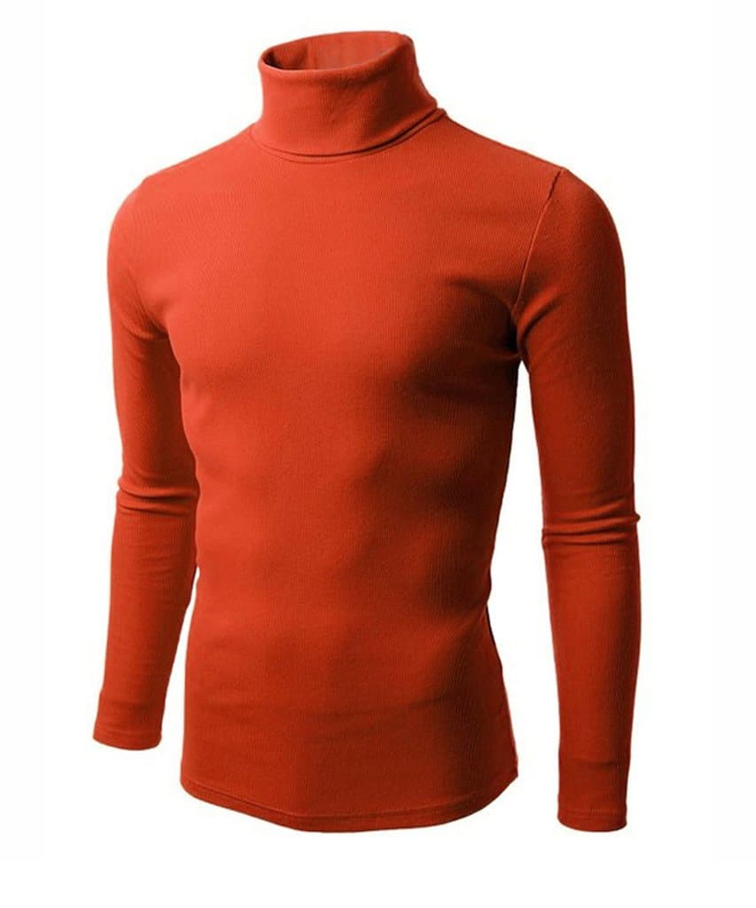Thiness Men's Long Sleeve Cottne Knitted Mock Turtleneck Sweater 10 Colors