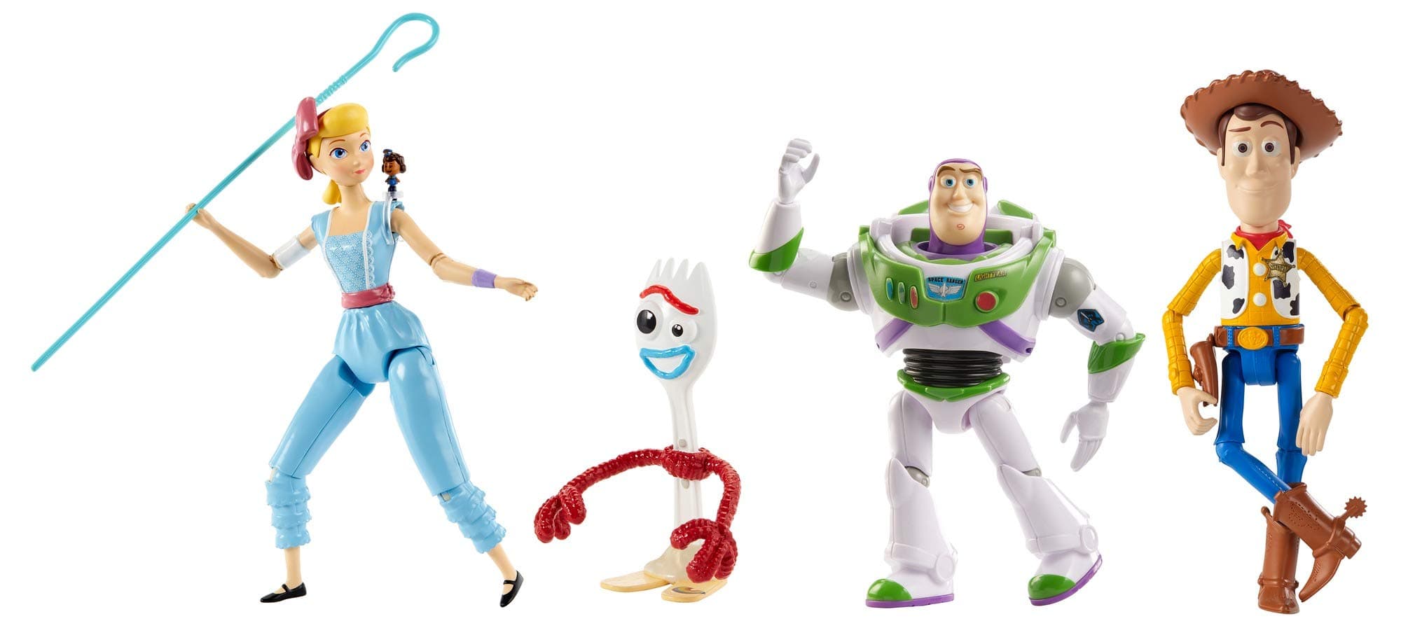 Disney Pixar Toy Story 4 Multi-Figure Pack with 5 Characters : Woody, Buzz Lightyear, Forky, Bo Peep and a Tiny-Sized Giggle McDimples​